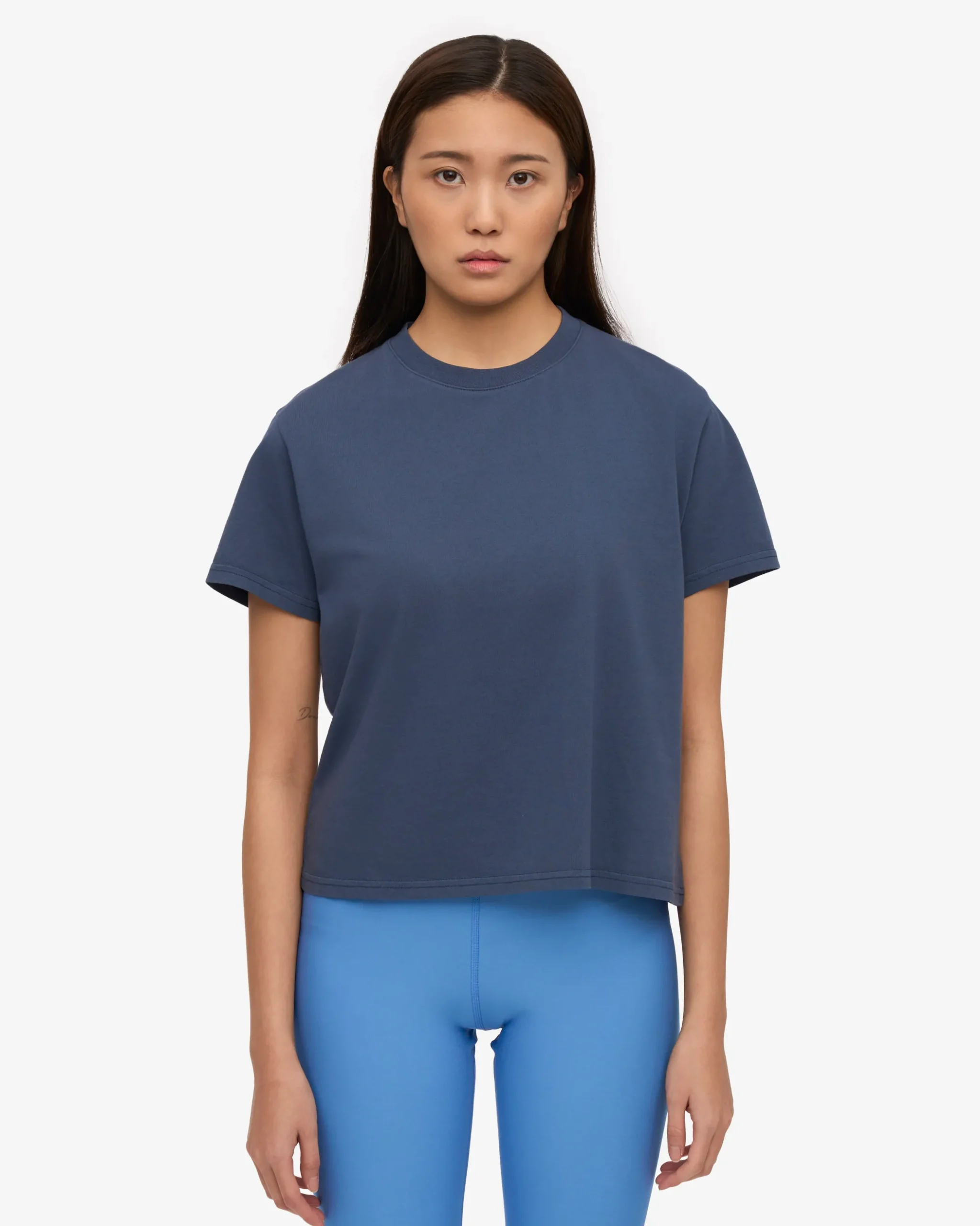 Organic Boxy Crop Tee - Petrol Blue (3-Pack)