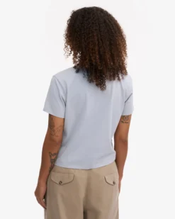Organic Boxy Crop Tee - Polar Blue