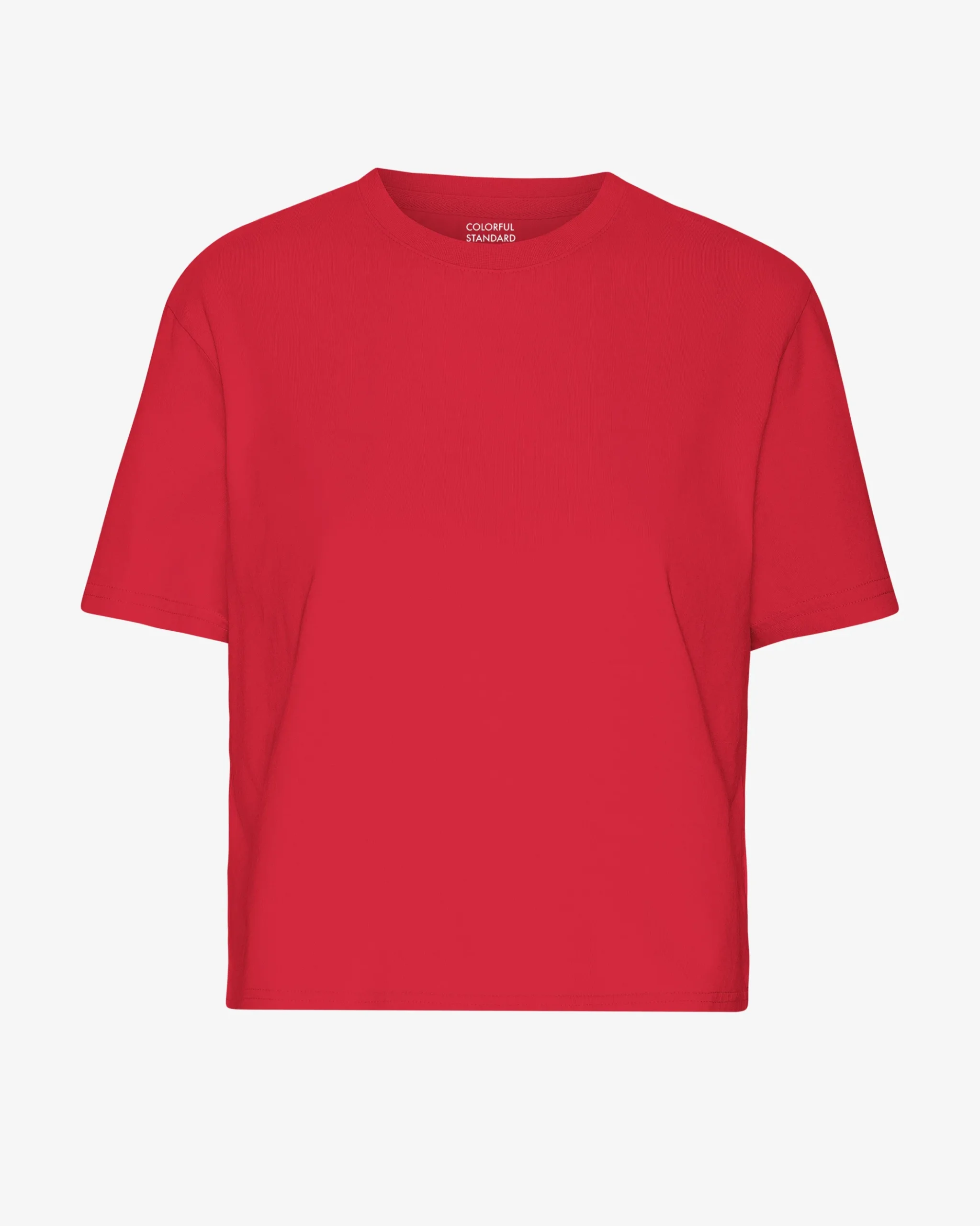 Organic Boxy Crop Tee - Scarlet Red