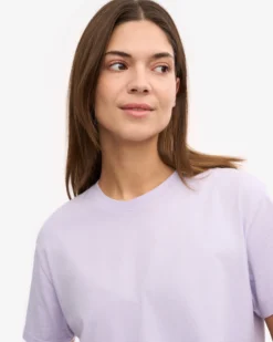 Organic Boxy Crop Tee - Soft Lavender