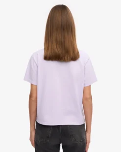 Organic Boxy Crop Tee - Soft Lavender