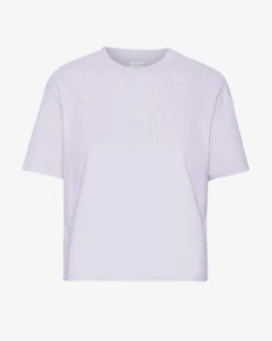 Organic Boxy Crop Tee - Soft Lavender