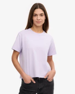 Organic Boxy Crop Tee - Soft Lavender