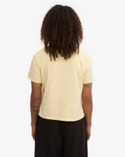 Organic Boxy Crop Tee - Soft Yellow