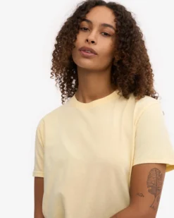 Organic Boxy Crop Tee - Soft Yellow