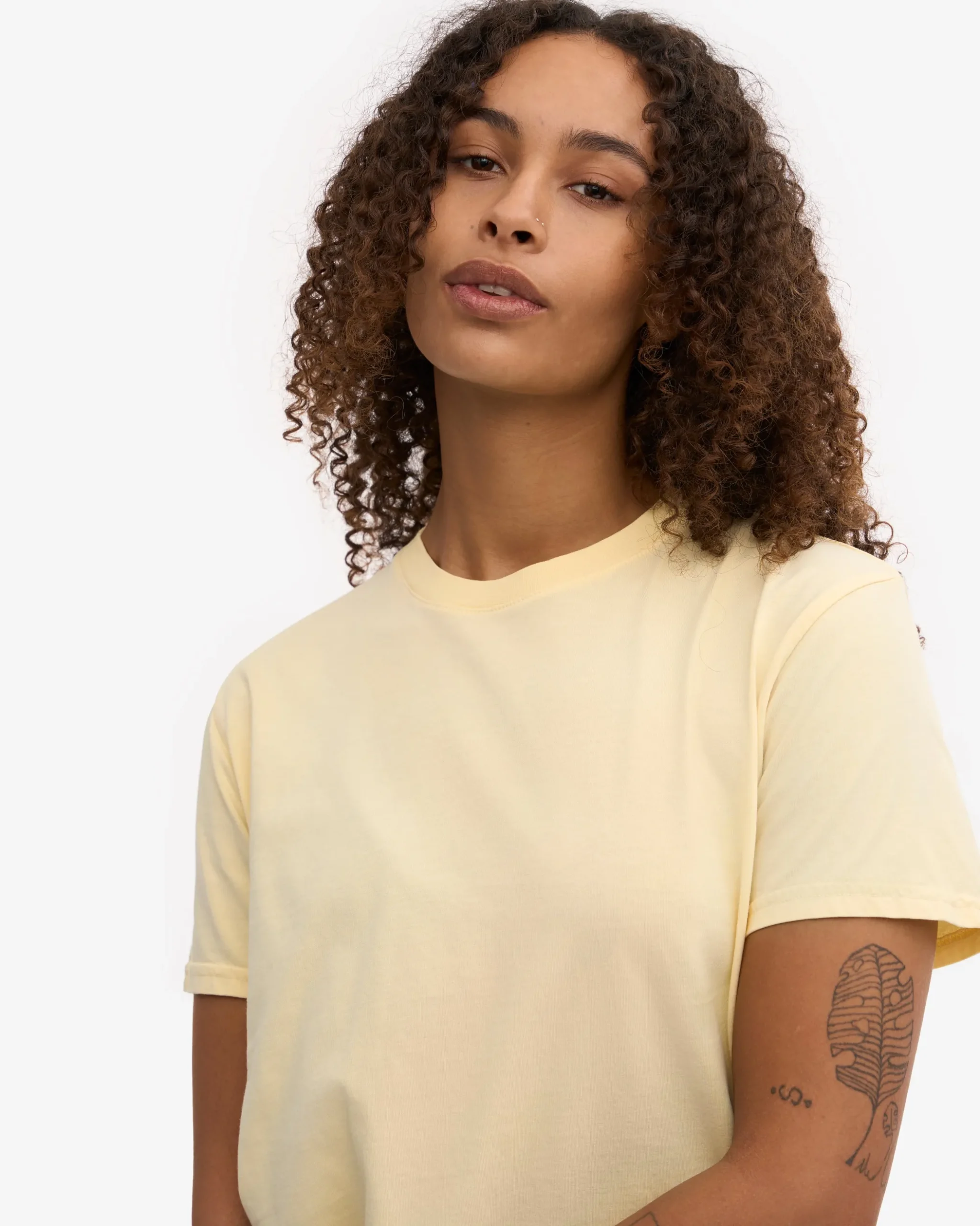 Organic Boxy Crop Tee - Soft Yellow