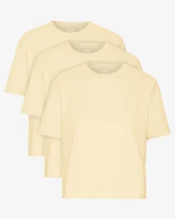 Organic Boxy Crop Tee - Soft Yellow (3-Pack)