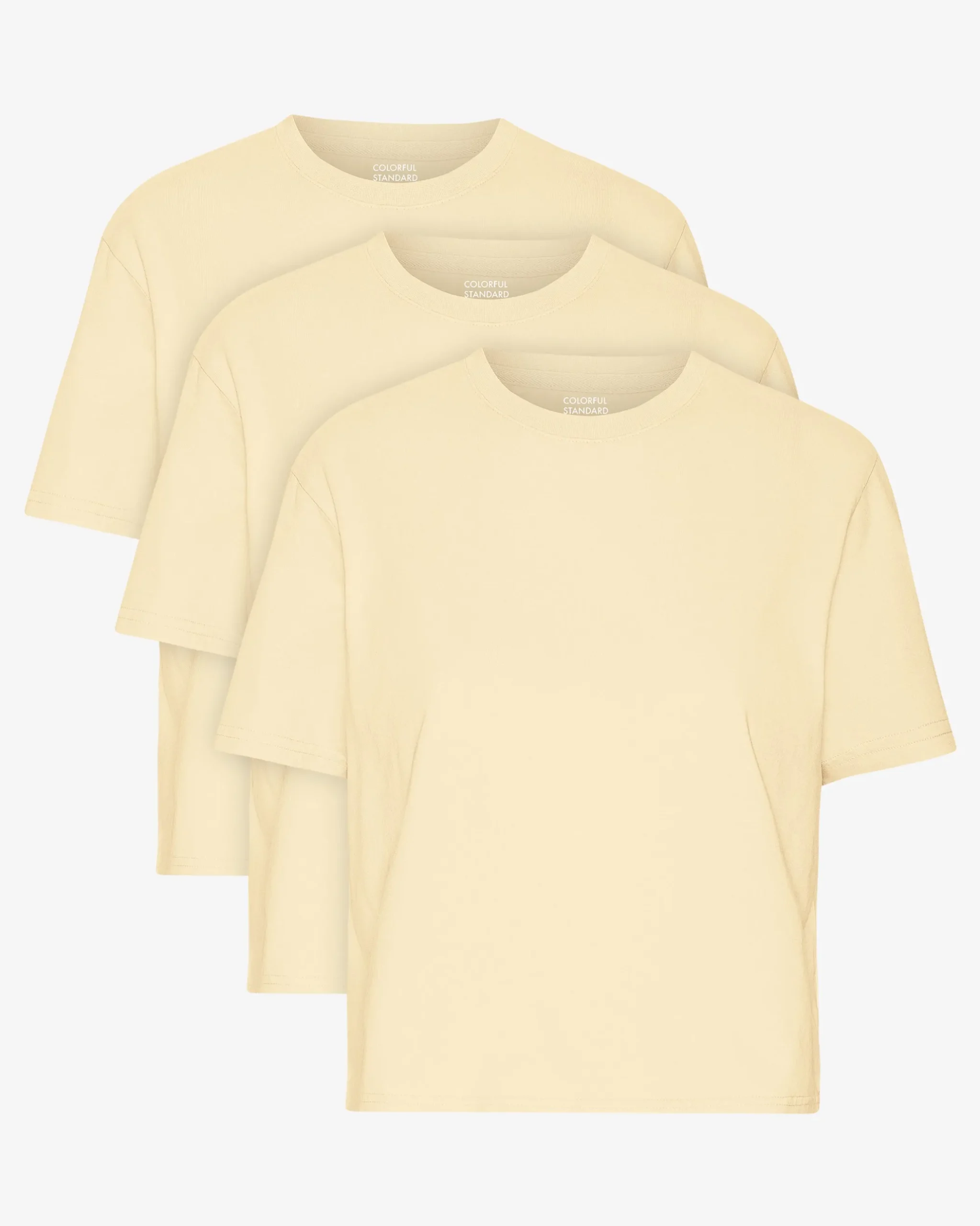 Organic Boxy Crop Tee - Soft Yellow (3-Pack)