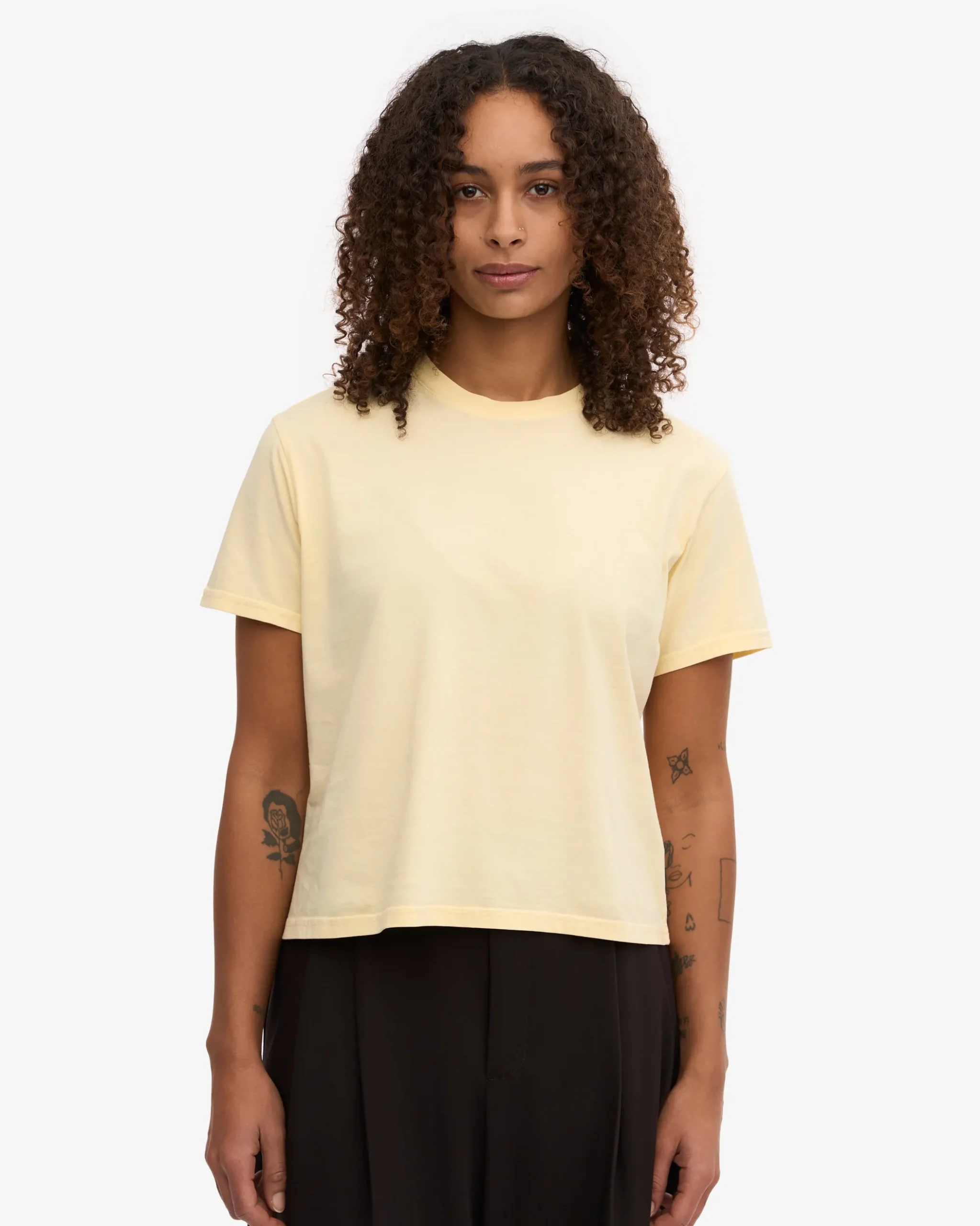 Organic Boxy Crop Tee - Soft Yellow (3-Pack)