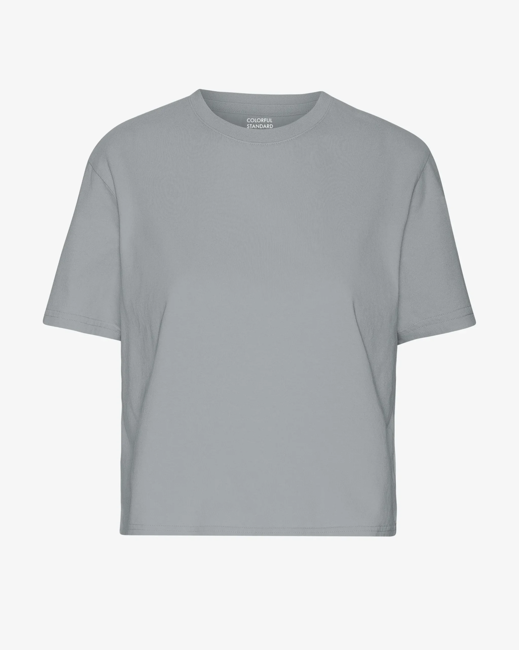 Organic Boxy Crop Tee - Steel Blue