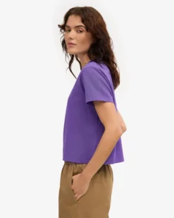 Organic Boxy Crop Tee - Ultra Violet