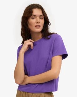 Organic Boxy Crop Tee - Ultra Violet