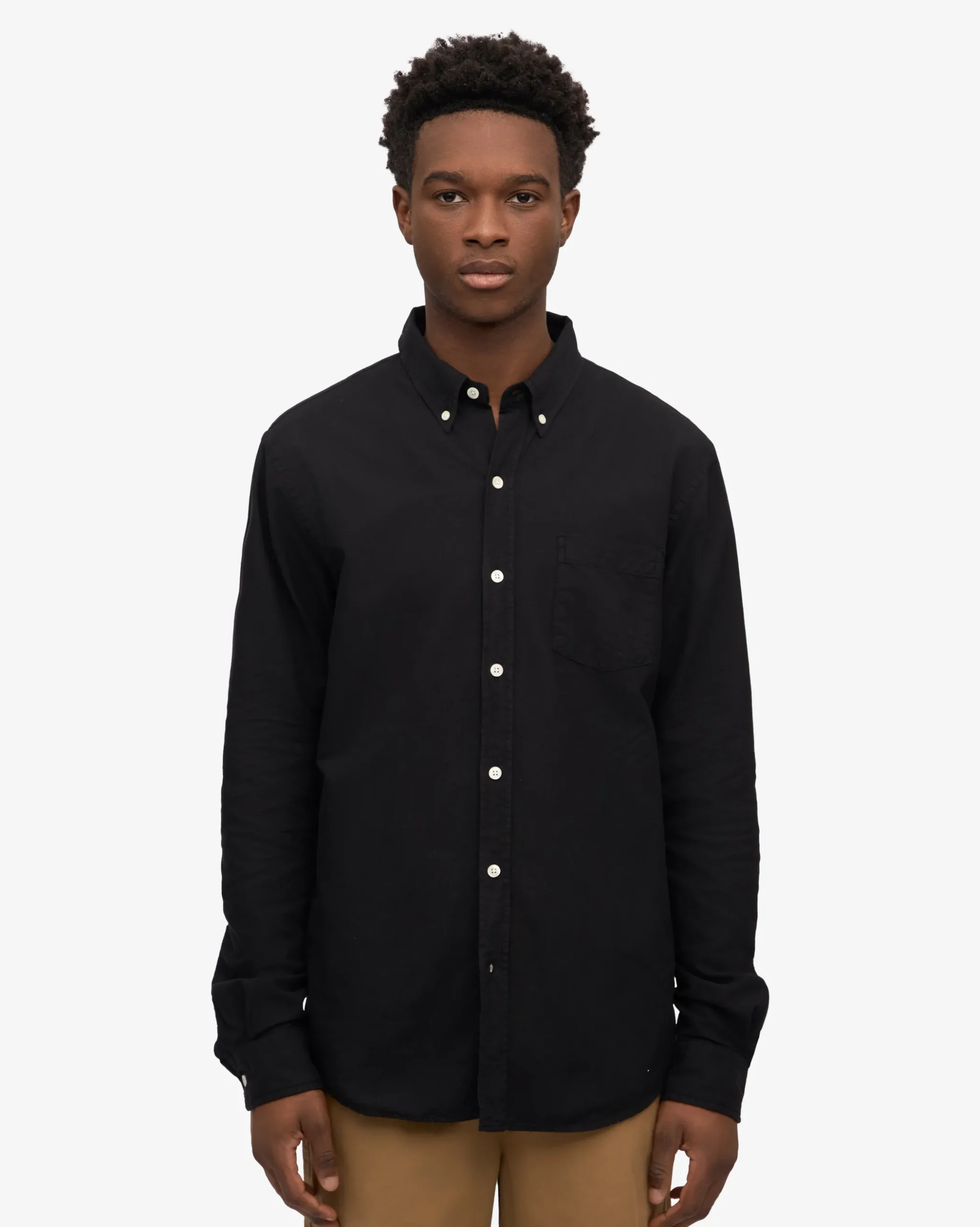 Organic Button Down Shirt - Deep Black