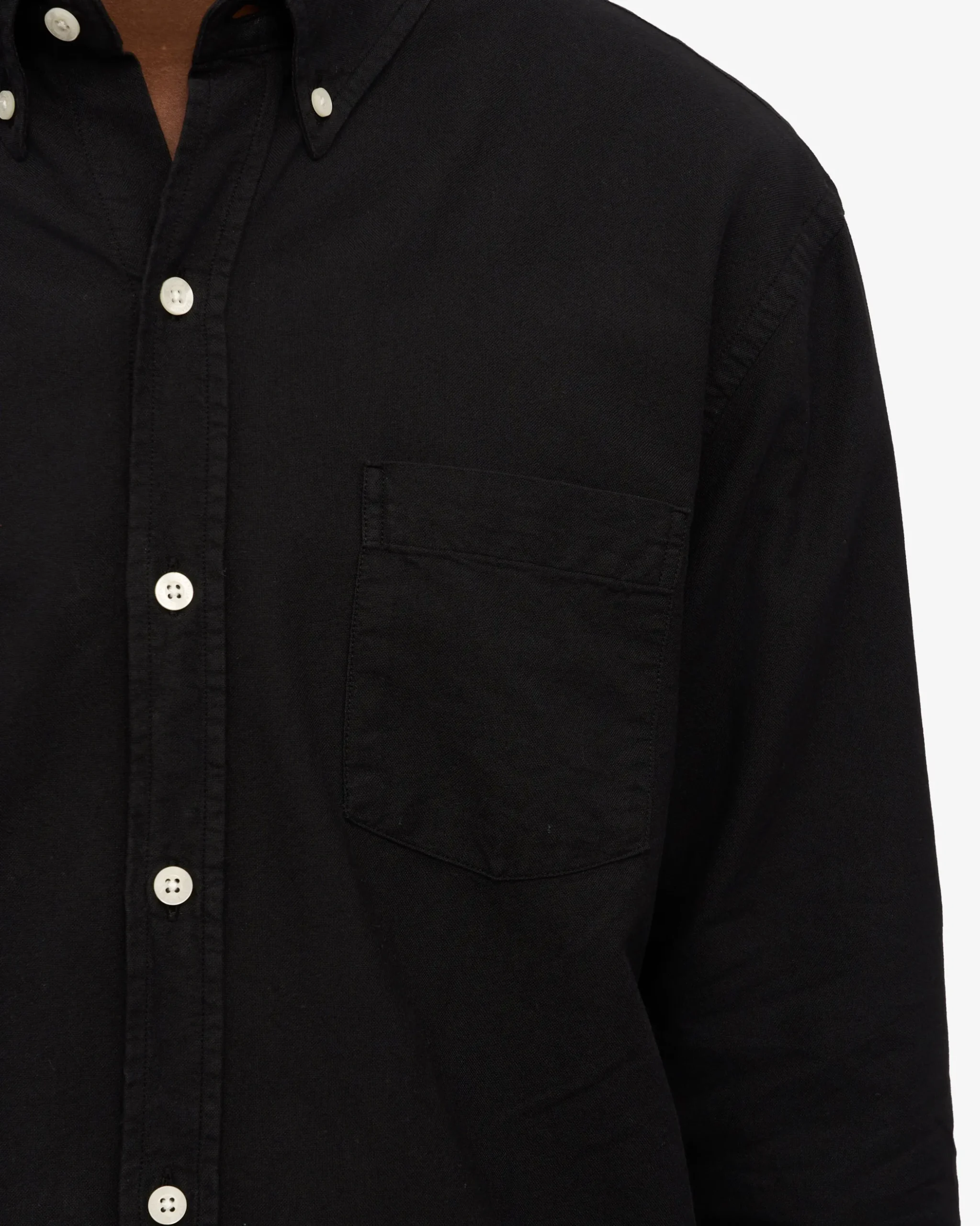 Organic Button Down Shirt - Deep Black