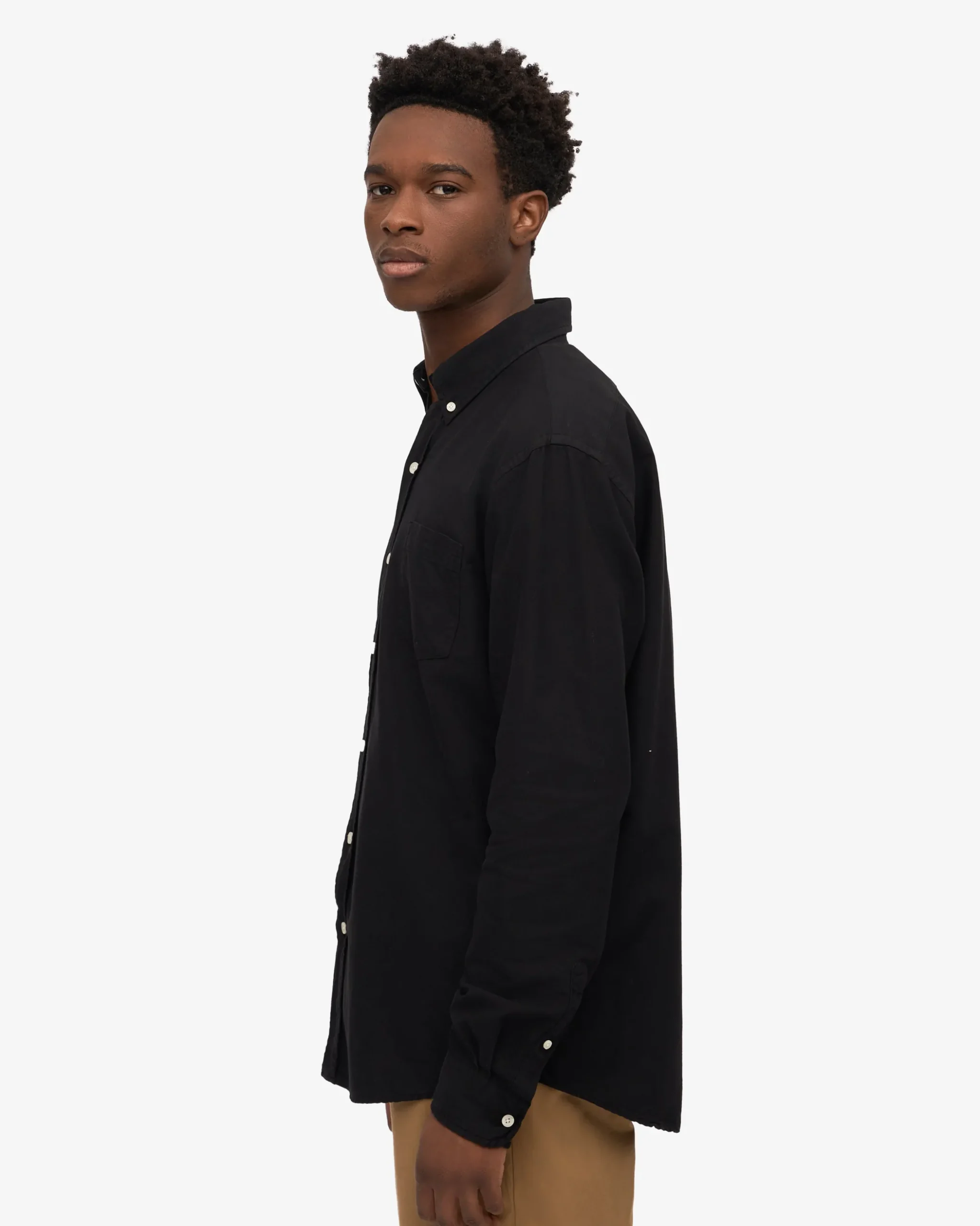 Organic Button Down Shirt - Deep Black