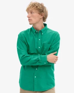 Organic Button Down Shirt - Kelly Green