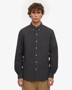 Organic Button Down Shirt - Lava Grey