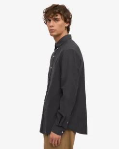 Organic Button Down Shirt - Lava Grey