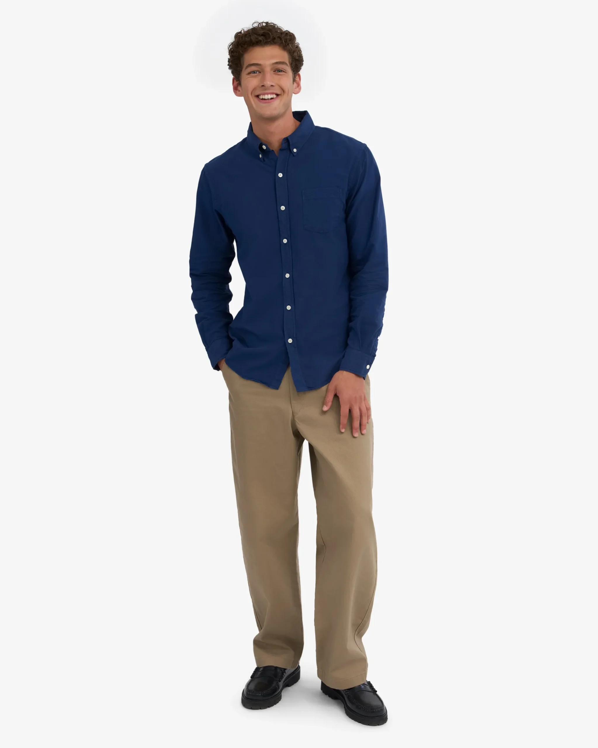 Organic Button Down Shirt - Marine Blue