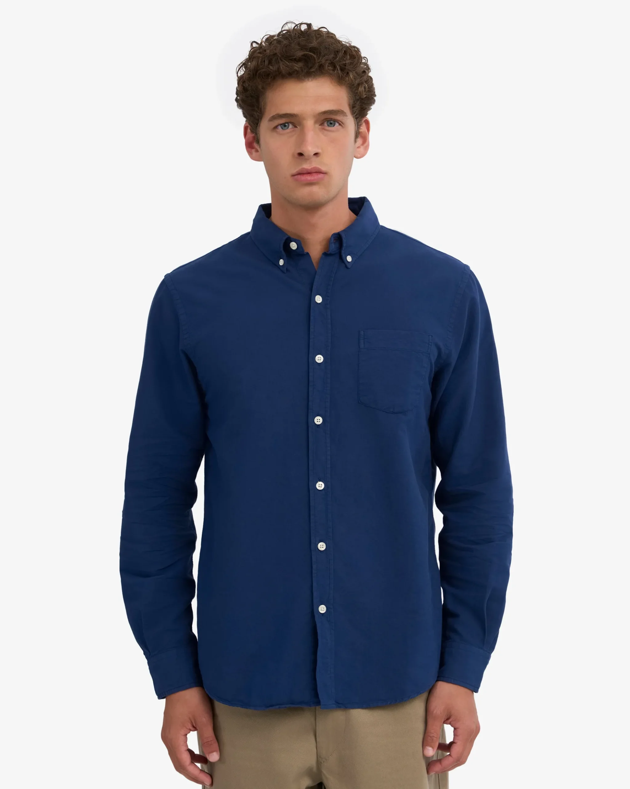 Organic Button Down Shirt - Marine Blue