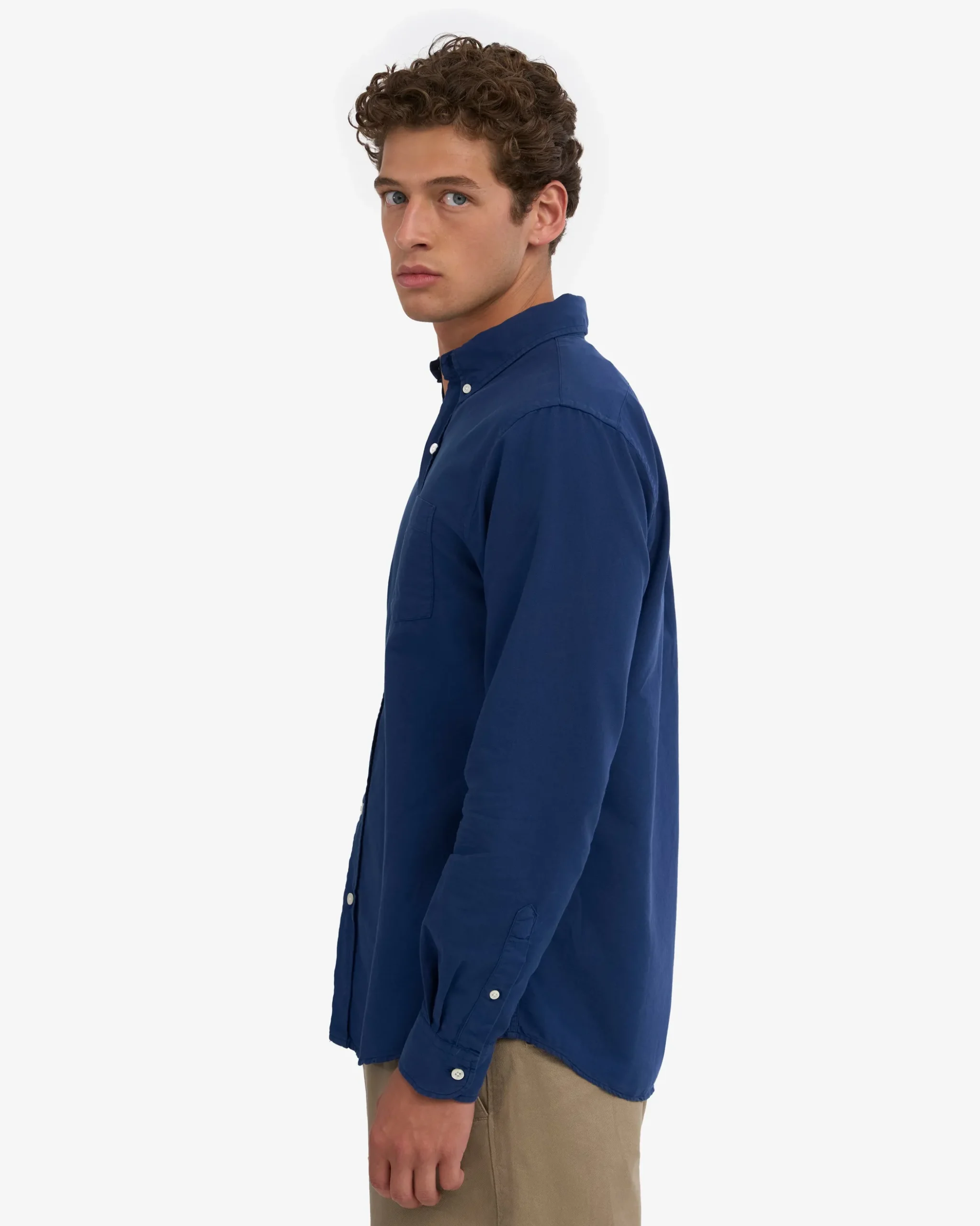 Organic Button Down Shirt - Marine Blue