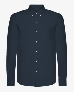Organic Button Down Shirt - Navy Blue