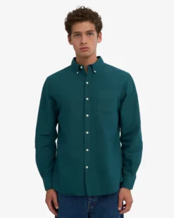 Organic Button Down Shirt - Ocean Green