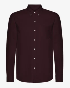 Organic Button Down Shirt - Oxblood Red