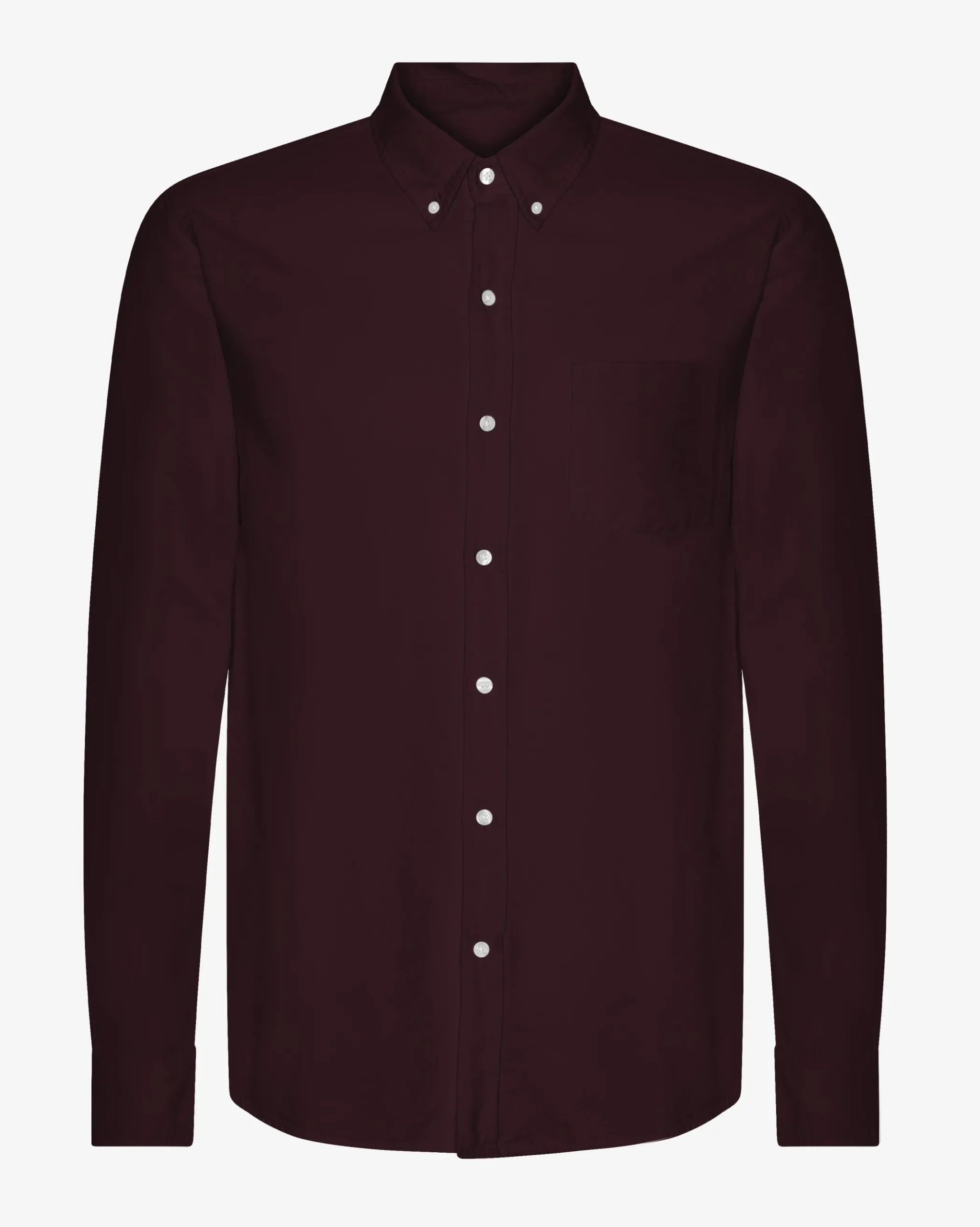 Organic Button Down Shirt - Oxblood Red
