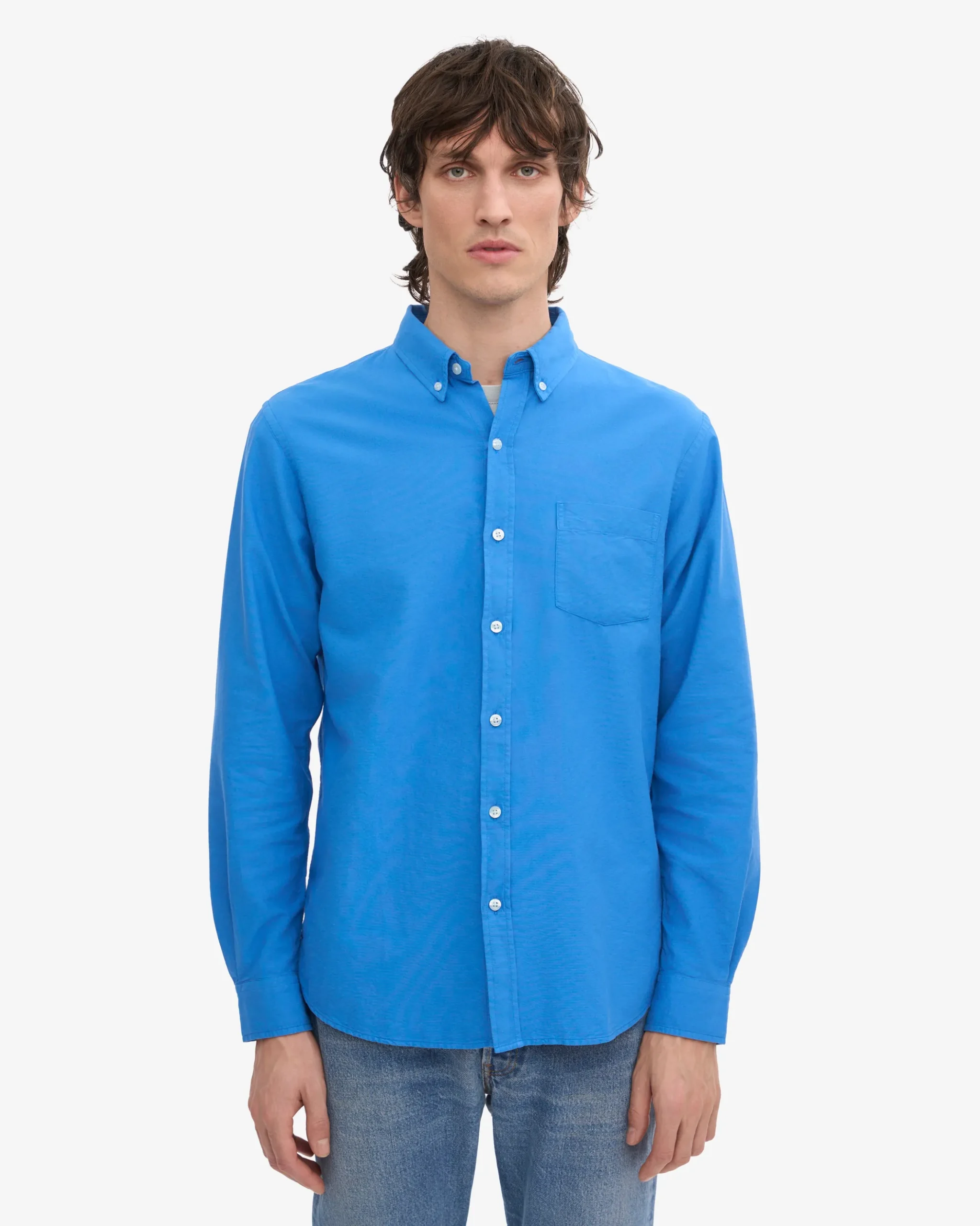 Organic Button Down Shirt - Pacific Blue