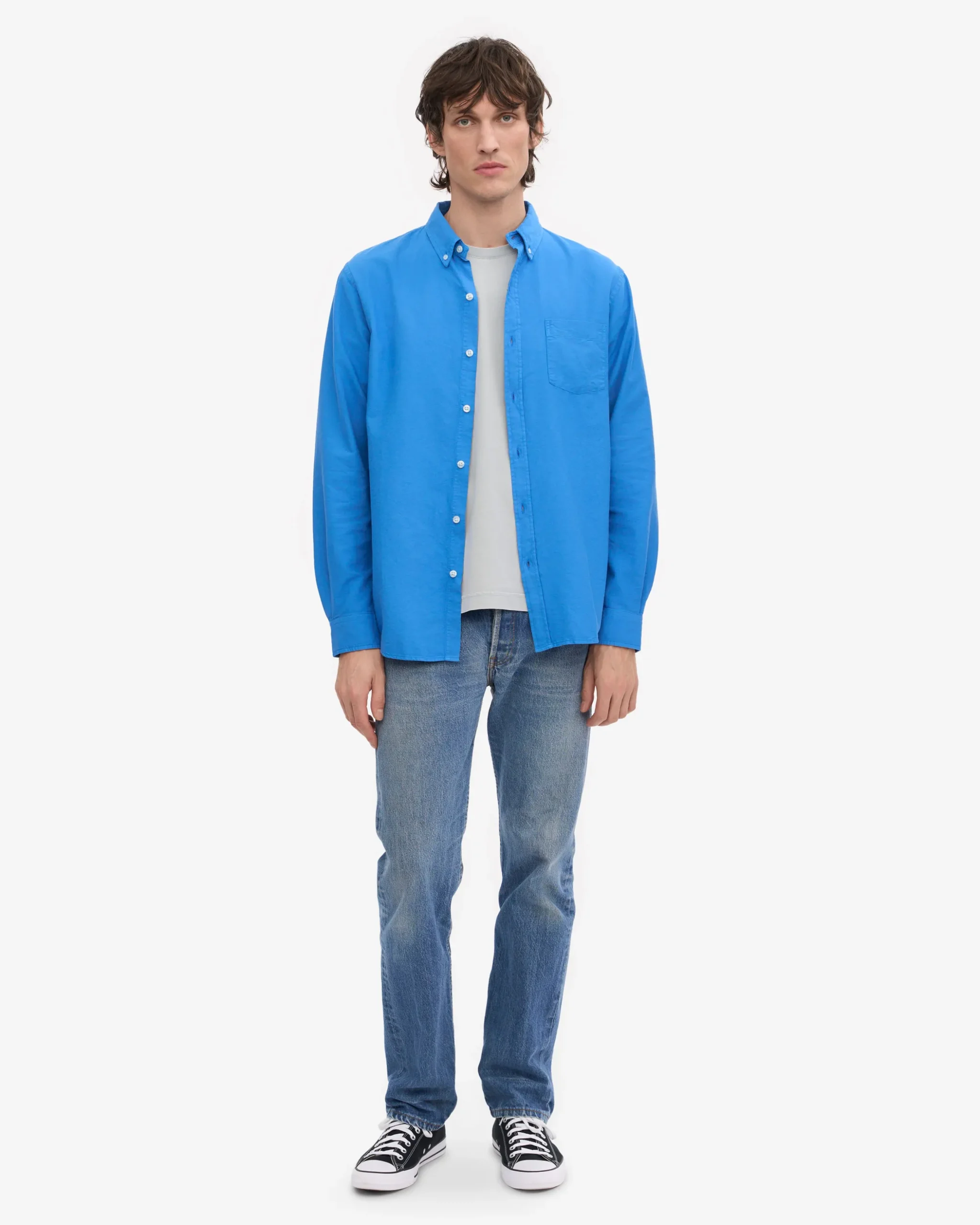 Organic Button Down Shirt - Pacific Blue