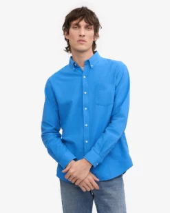 Organic Button Down Shirt - Pacific Blue
