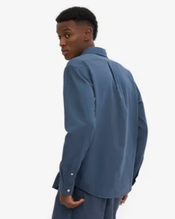 Organic Button Down Shirt - Petrol Blue