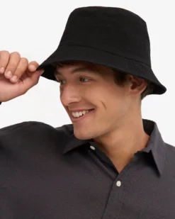 Organic Cotton Bucket Hat - Deep Black
