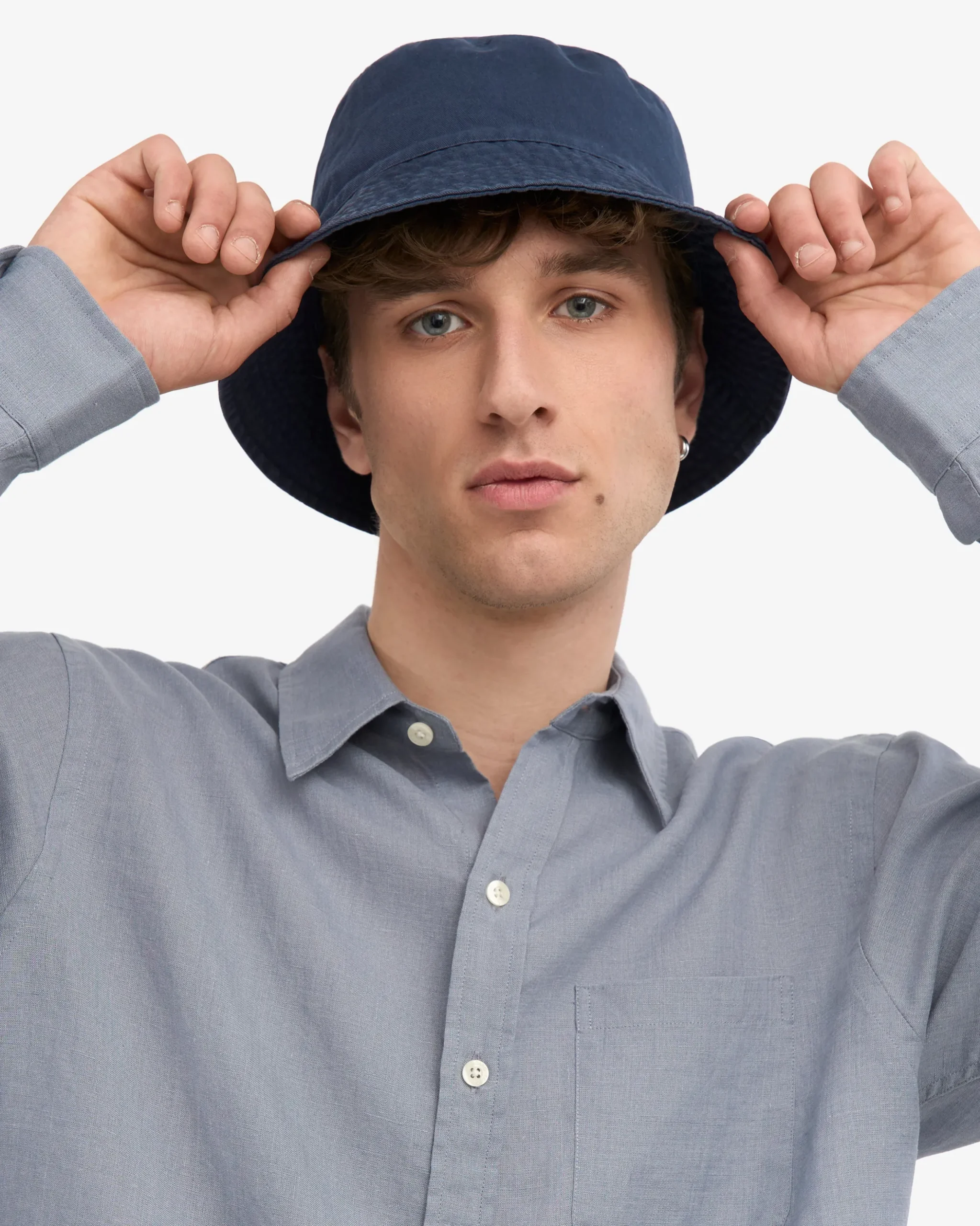 Organic Cotton Bucket Hat - Petrol Blue