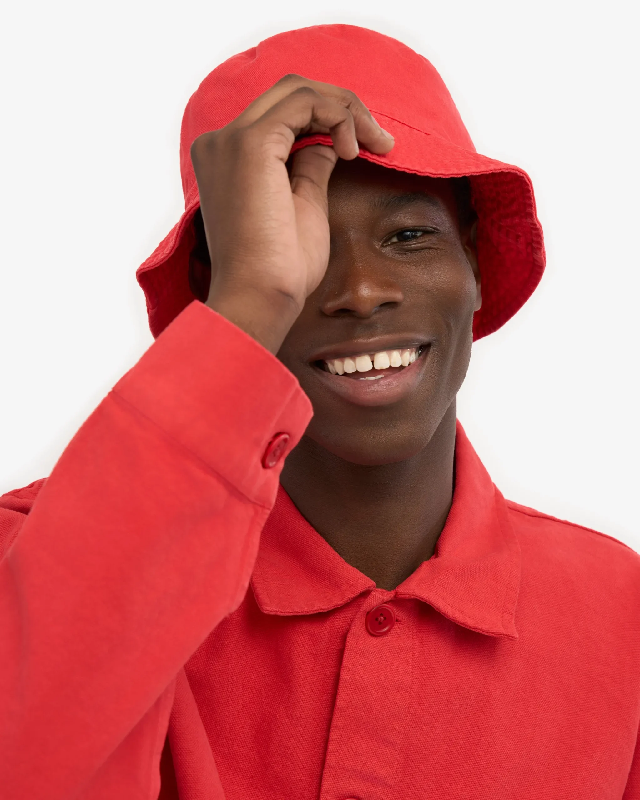 Organic Cotton Bucket Hat - Red Tangerine