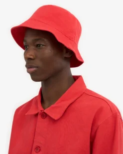 Organic Cotton Bucket Hat - Red Tangerine