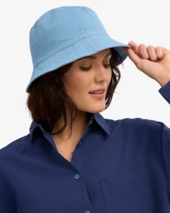 Organic Cotton Bucket Hat - Seaside Blue