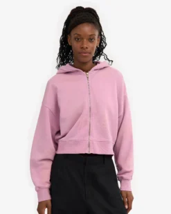 Organic Crop Zip Hood - Cherry Blossom