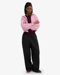 Organic Crop Zip Hood - Cherry Blossom