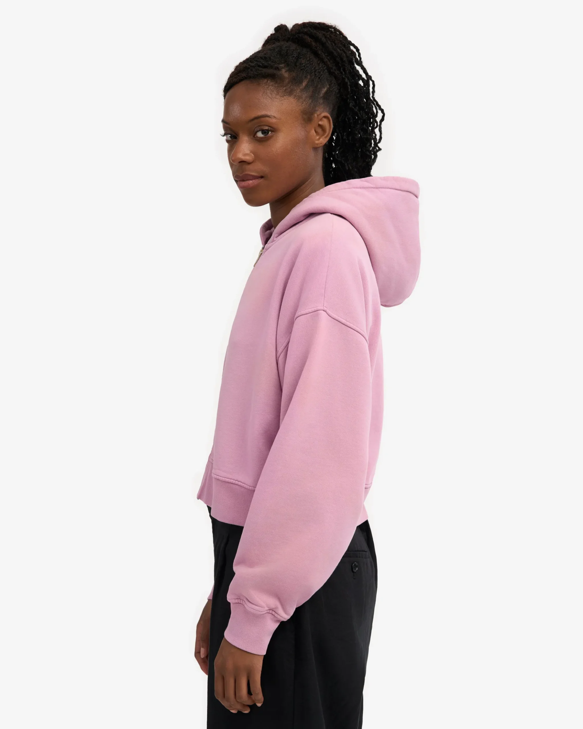 Organic Crop Zip Hood - Cherry Blossom