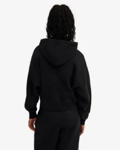 Organic Crop Zip Hood - Deep Black