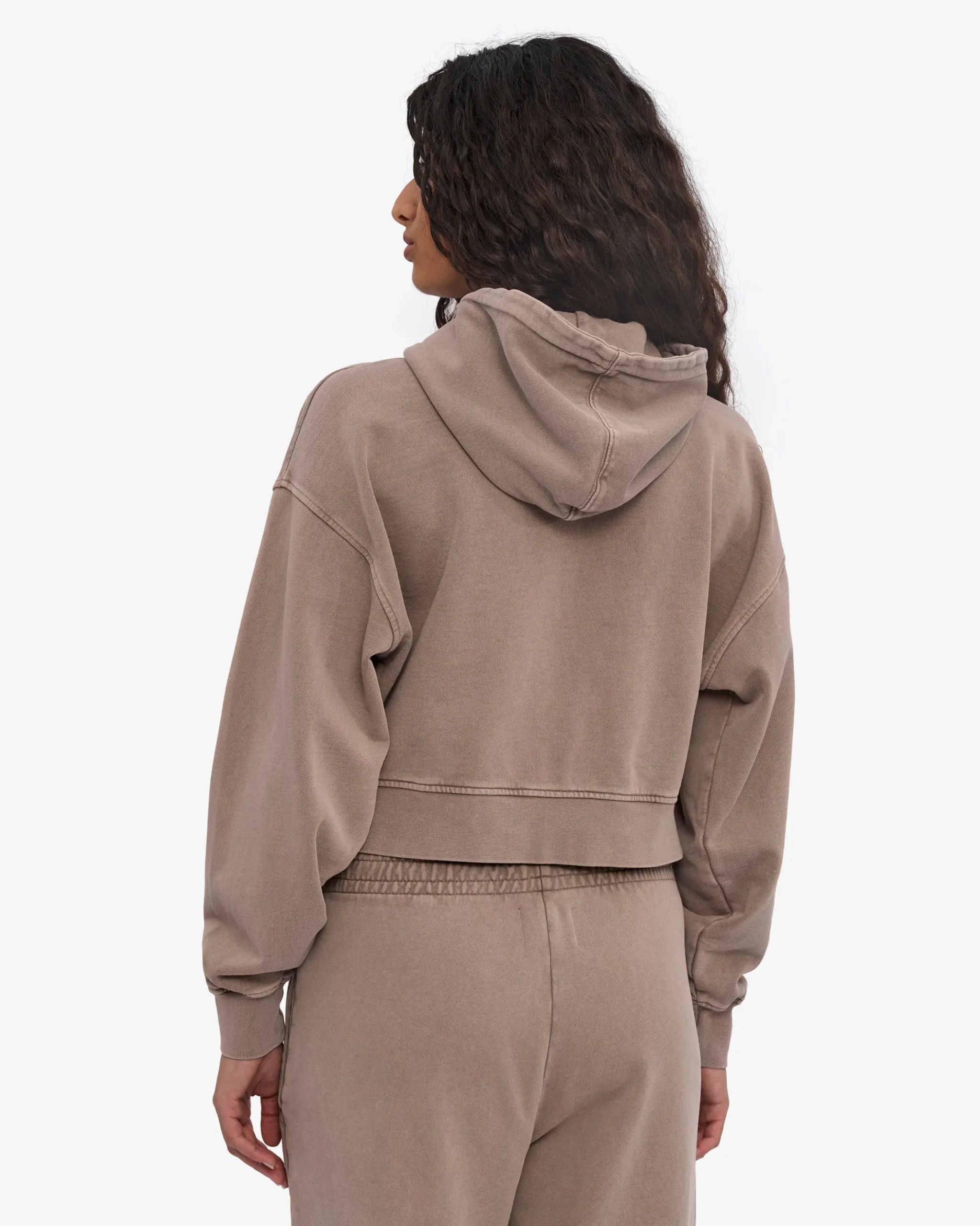 Organic Crop Zip Hood - Faded Khaki