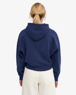 Organic Crop Zip Hood - Marine Blue