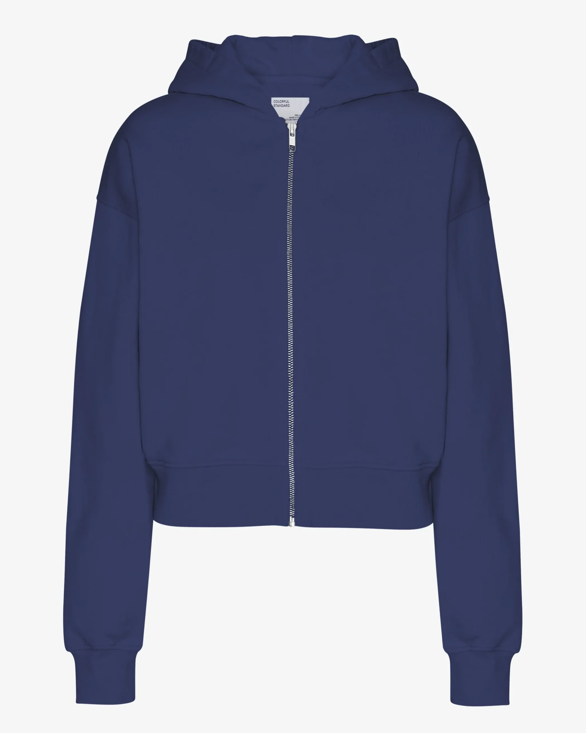 Organic Crop Zip Hood - Marine Blue