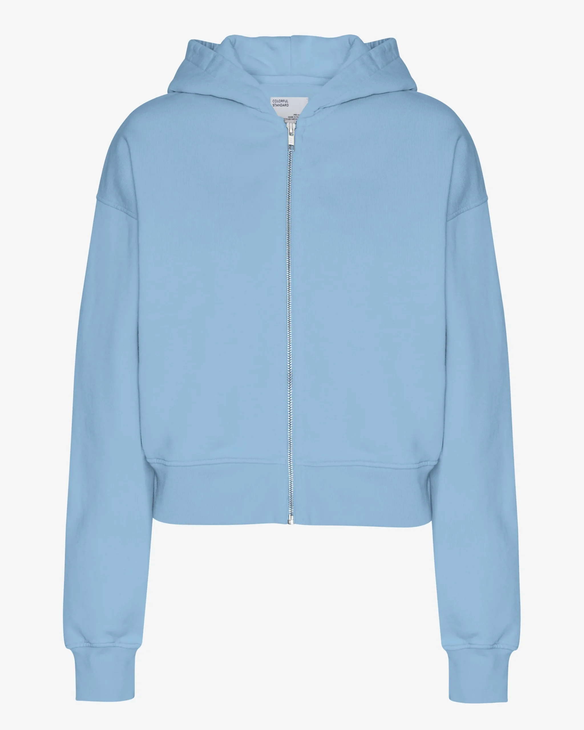 Organic Crop Zip Hood - Seaside Blue