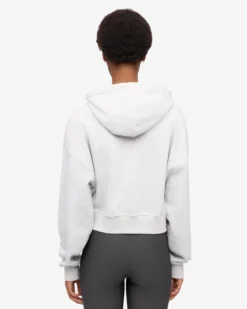 Organic Crop Zip Hood - Snow Melange