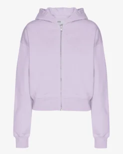 Organic Crop Zip Hood - Soft Lavender