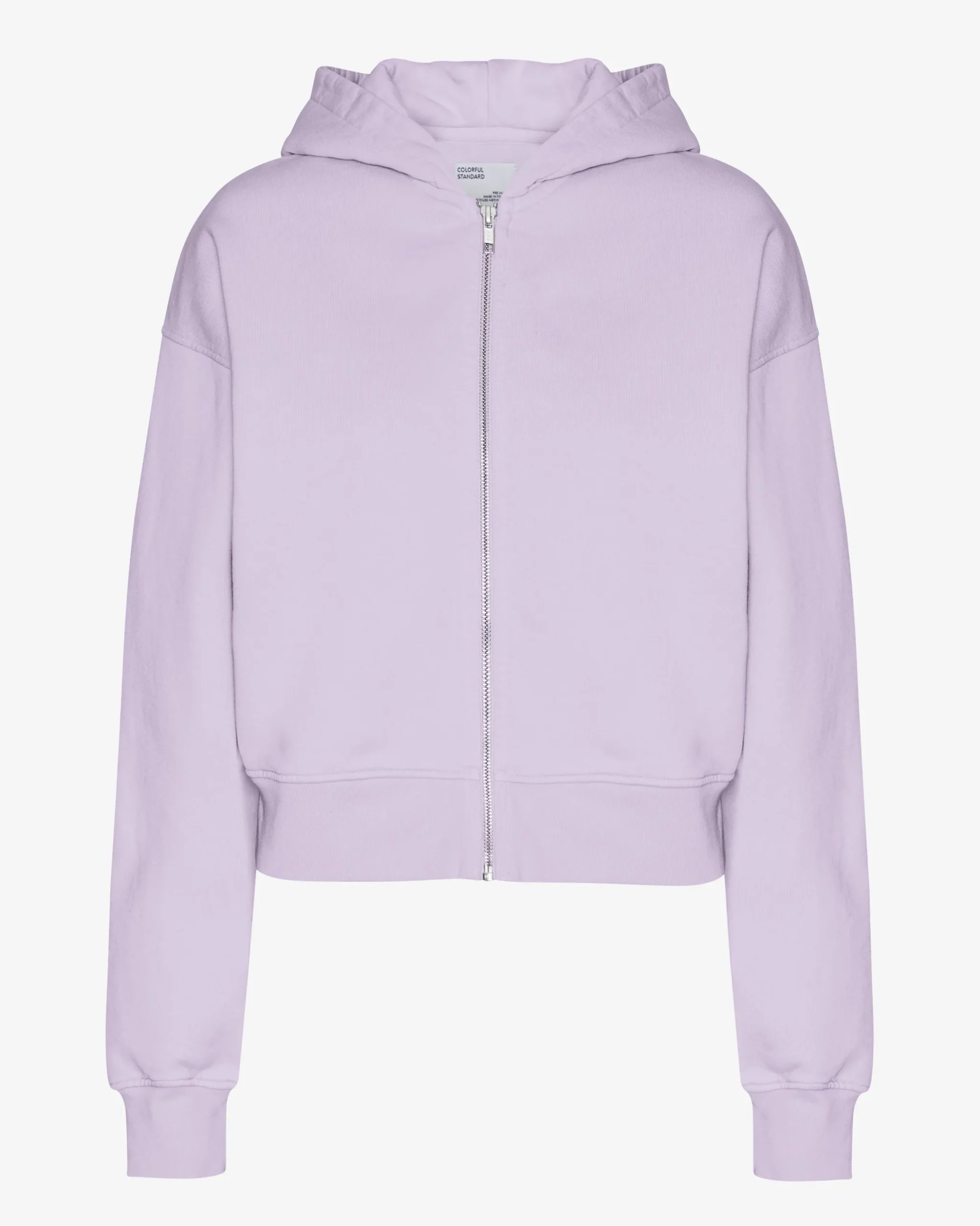 Organic Crop Zip Hood - Soft Lavender
