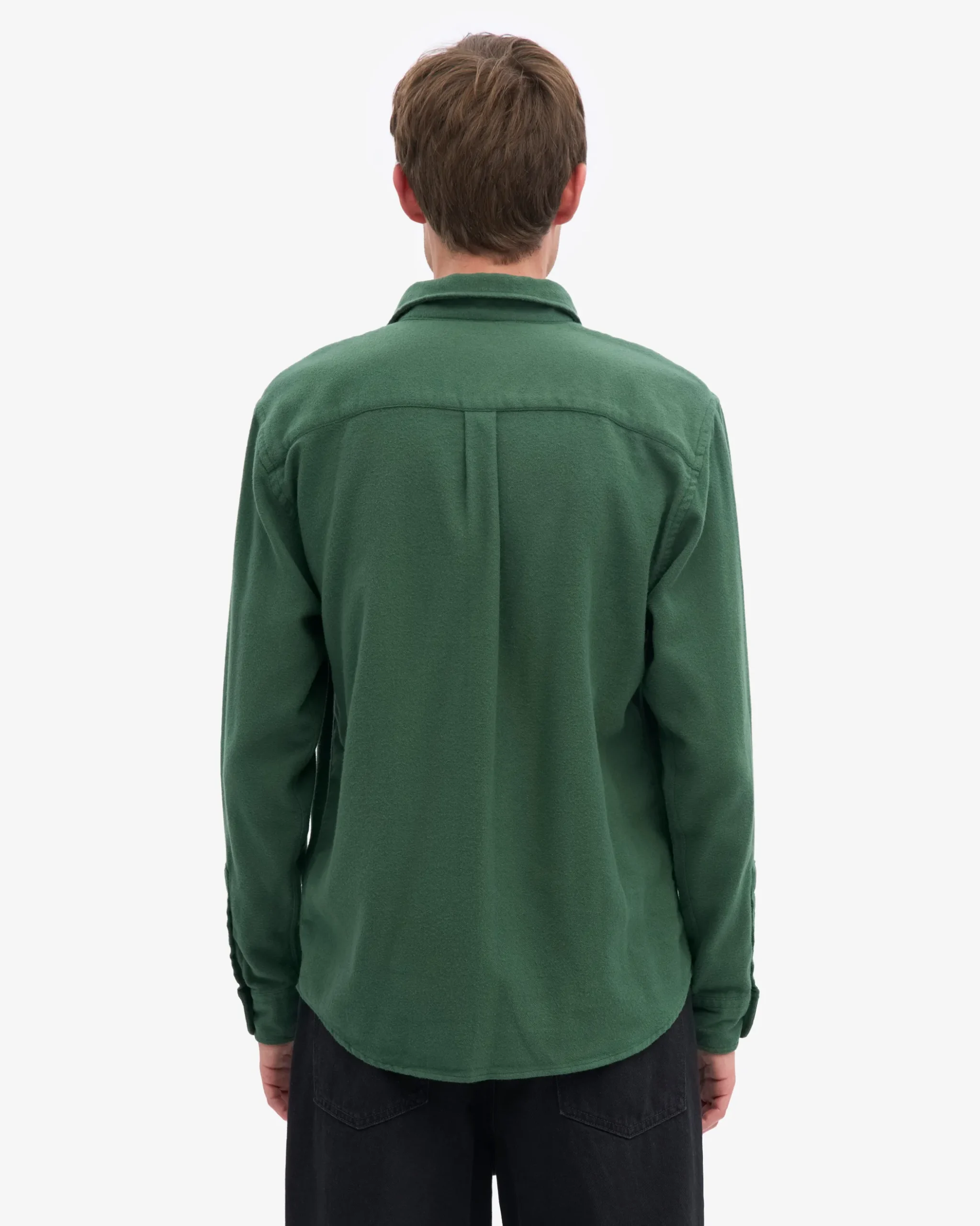 Organic Flannel Shirt - Emerald Green
